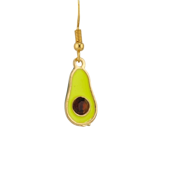 'Avocutie' Earrings🥑Lacquer over Gold Enamel✨18k Gold Plated Ear Hooks - Picture 2 of 4